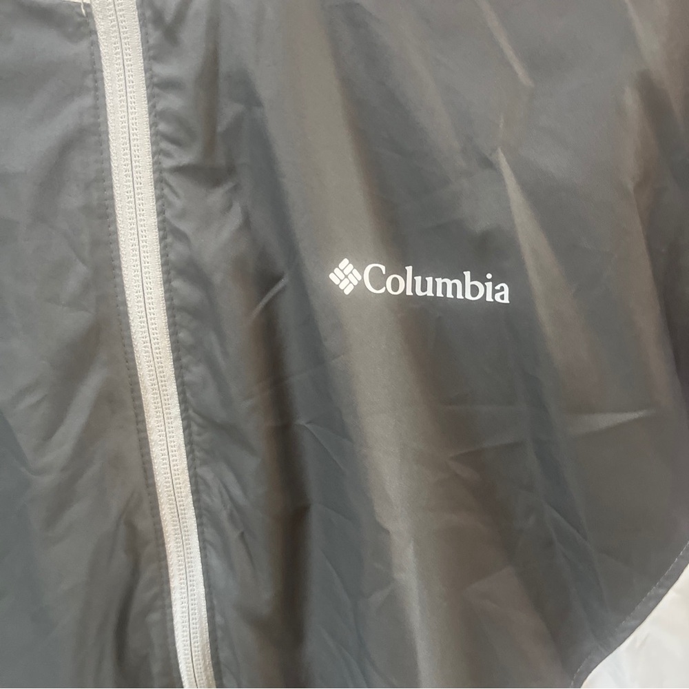 Columbia Jacket Womens Small S Gray White Birchleaf Hill Windbreaker Lined Zip - Picture 4 of 13